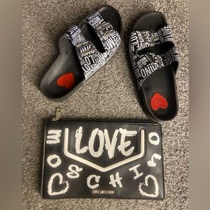 Authentic Moschino bag and slides like new